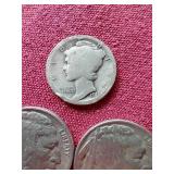 Small Mixed Lot of U.S. Coins - Mercury, Buffalo, Wheats, Etc