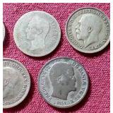 (7) Small Silver Coins - Mostly British 3 Pence