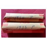 1934 & 1935 Wheat Penny Rolls