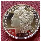 (2) "Morgan Style" 1oz Copper Rounds