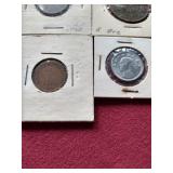 (10) Vintage Foreign Coins in Flips - Includes Third Reich & Silver Coin