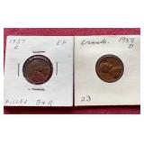 (2) Die Error Wheat Pennies