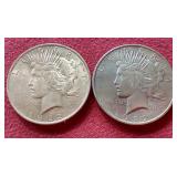 (2) 1922 Peace Dollars
