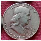 (4) Franklin Half Dollars - 1960, 1960-D, 1961, 1961-D