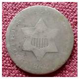1852 Silver 3c Coin