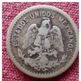 1905 Mexico Silver 10 Centavos Coin