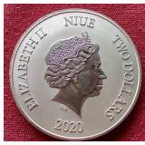 2020 Niue 1oz Silver 2 Dollars Lucky Coin