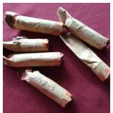 (6) Partial Wheat Penny Rolls