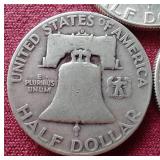 (3) 1953 Franklin Half Dollars - P/D/S