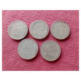 (5) 1943 Steel Pennies