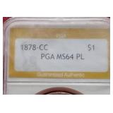 Stunning 1878-CC Morgan Dollar - GMA MS64 PL