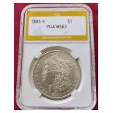 Beautiful 1885-S Morgan Dollar - PGA MS63