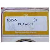 Beautiful 1885-S Morgan Dollar - PGA MS63