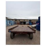 Heavy-duty Industrial flatbed Trailer: Steel deck with side edges for load containment