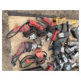 Pallet of corded power tools Dewalt, Milwaukee, Aircat, Ingersol-Rand, Gison Pneumatic, Skil and more