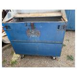 Slanted Metal jobbox with a Reed Chain Vise attached. H 55 ½” x 30” x 48”