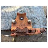 Metal workbench or tool cabinet with 2 drawers and 2 lower cabinet doors