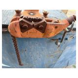 Metal workbench or tool cabinet with 2 drawers and 2 lower cabinet doors