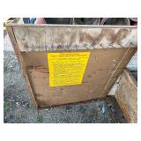 Metal workbench or tool cabinet with 2 drawers and 2 lower cabinet doors