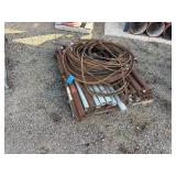 Steel pipes and steel coiled wire rope, pipe length 48”