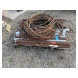 Steel pipes and steel coiled wire rope, pipe length 48”