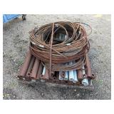 Steel pipes and steel coiled wire rope, pipe length 48”