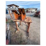 (2) Welded, padded saddle-shaped pipe supports. Steel pipe stand or industrial support frame H 63”xL 60”xW 40