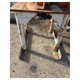 (2) Welded, padded saddle-shaped pipe supports. Steel pipe stand or industrial support frame H 63”xL 60”xW 40