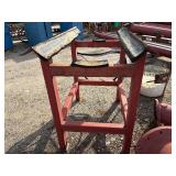 Steel pipe saddle support stand with elevated work height, H 54 ½” x L 61” x W 37”
