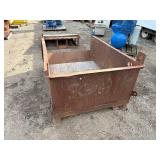 Steel material handling bin or drop box L 74” x W 50 ½” x H 30”