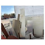 Coils of steel wire rope/cables and various sized sheets of steel or aluminum or open grate flats