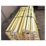 Industrial Steel pallet racking cross beams/uprights, disassembled. Plywood sheets for shelves.