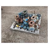 Pallet of Various type Valves. The smaller have hand lever handles