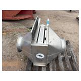 Galvanized steel air handling or ductwork component for HVAC, likely. Purafil Media Bed pressure gauge.