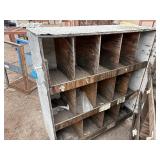 Wood storage cabinet with multiple vertical or horizontal compartments. L 36” x H 54” x W 48”