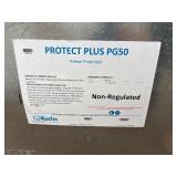 Plastic tank inside a Protect Plus PG50 metal cage. L 39 ½” x W 47” x H 46”