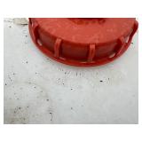 Plastic tank inside a metal cage L 39 ½” x W 47” x H 46”