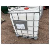 Plastic tank inside a metal cage L 39 ½” x W 47” x H 46”