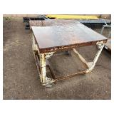 Steel rolling work table H 36” x 40” x 40”