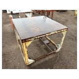 Steel rolling work table H 36” x 40” x 40”