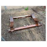 Custom-built rolling cart w/slotted channel uprights, three-tier cart, Steel rolling pipe/tank cradle