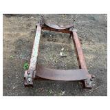 Custom-built rolling cart w/slotted channel uprights, three-tier cart, Steel rolling pipe/tank cradle