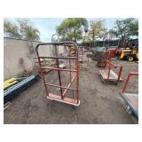 Mobile pipe storage rack or mobile scaffold frame, Ladder-style vertical sides, 138” l x 70” t