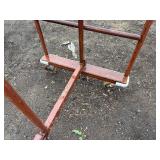 Mobile pipe storage rack or mobile scaffold frame, Ladder-style vertical sides, 138” l x 70” t