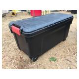 (3) Larger Heavy Duty Wheeled Totes - Black