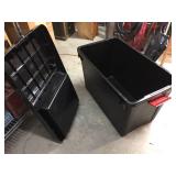 Medium Black Tote with Storage in Lid - Good