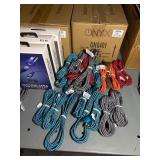 Cell Phone Accessories: charging bricks, charging cables, and electronics carrying cases