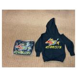 5 shelves of mostly Minnesota shirts, sweatshirts & jackets