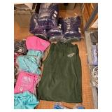 5 shelves of MN, WI, Iowa apparel various sizes designs & colors