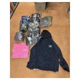 5 shelves of MN, WI, Iowa apparel various sizes designs & colors